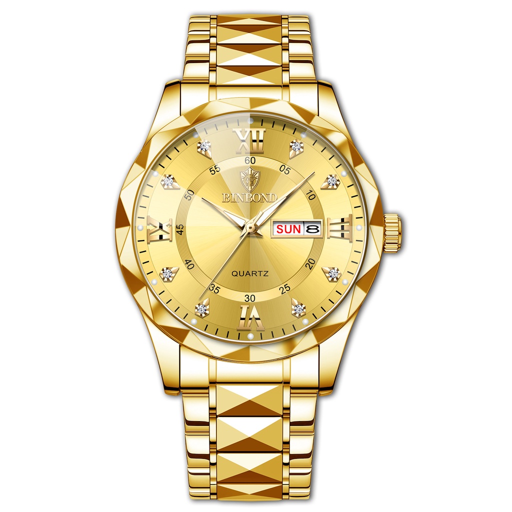 Binbond Golgen 2521 Quartz diamond cutting Dail wrist watch